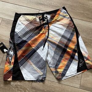 O’Neill Lace Up Board Shorts SIZE 34 Zippered Side Pocket